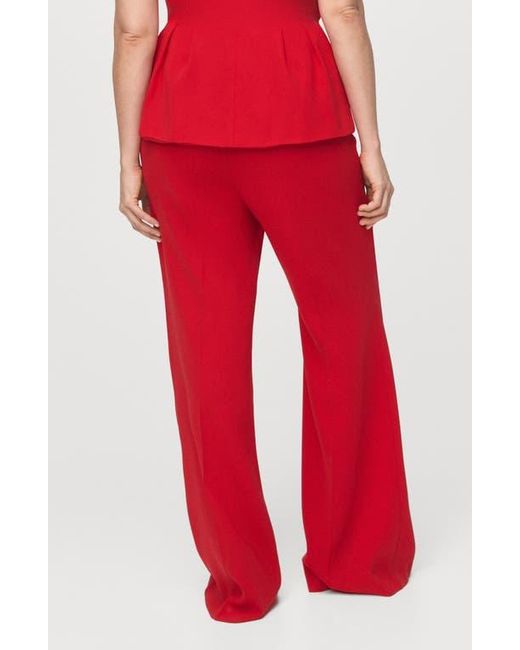 Mango Red High Waist Pants