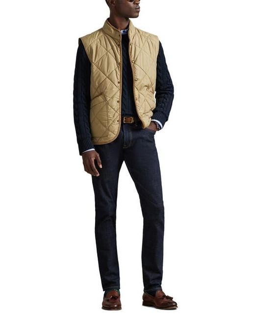 Polo Ralph Lauren Black The Hurston Water Repellent Quilted Utility Vest for men