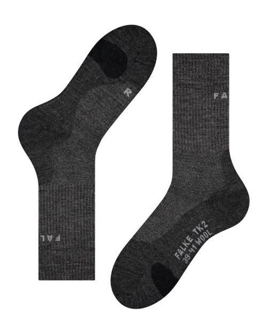 Falke Black Tk2 Explore Wool Hiking Socks for men