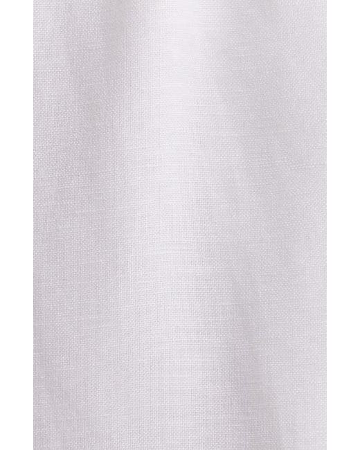 Anne Klein White Linen Blend Drawstring Pants