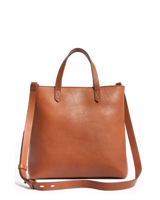 Madewell Brown Small Transport Leather Crossbody Tote