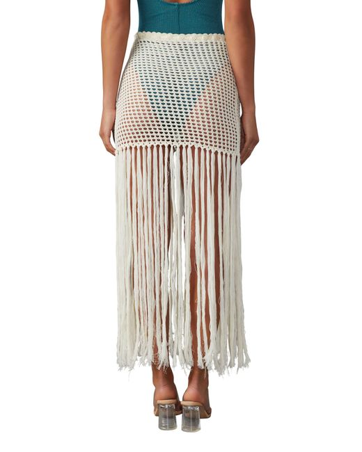 Vici Collection White Mykonos Crochet Cover-up Skirt