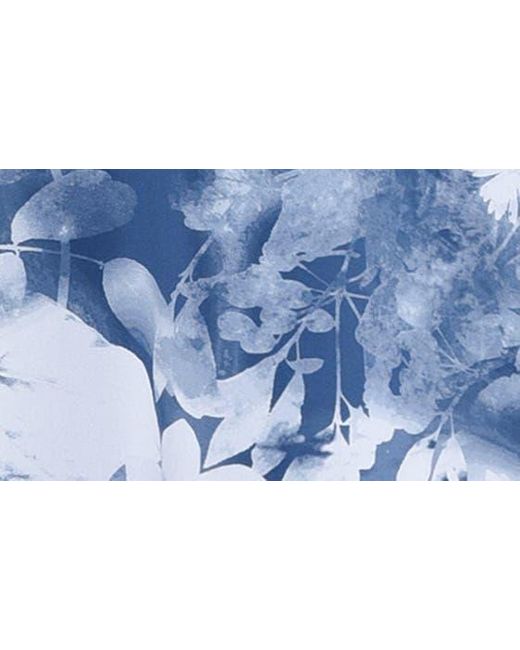 Wayf Blue Gracie Floral Empire Waist Midi Dress