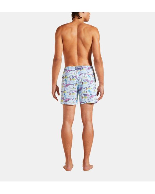 Vilebrequin Blue French History Ultra-light And Packable Swim Trunks for men