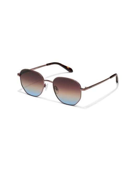Quay Brown Big Time 54Mm Gradient Round Sunglasses