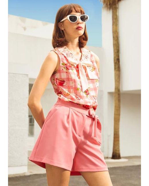 ModCloth Pink Blushing Bow Shorts