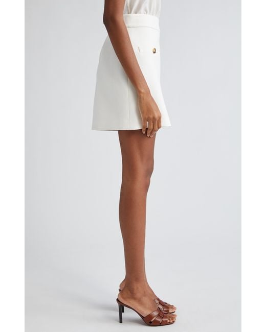 Veronica Beard White Emar Stretch Cotton Miniskirt