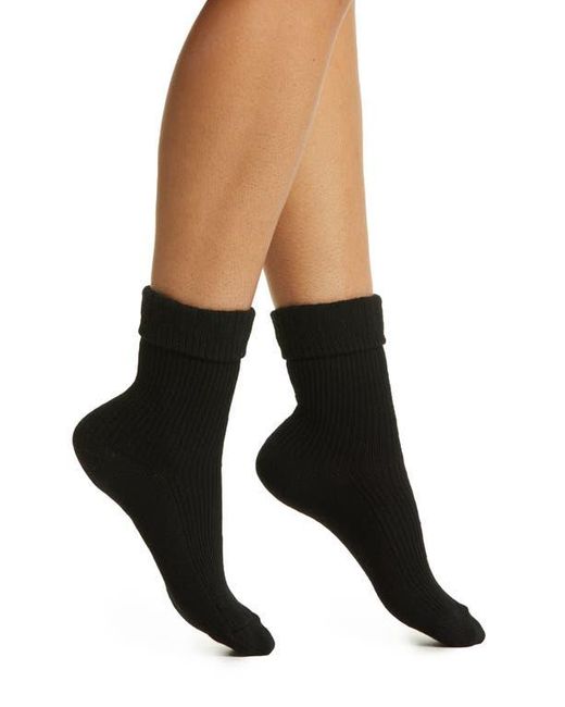 Oroblu Black Hilda Wool & Cashmere Blend Crew Socks