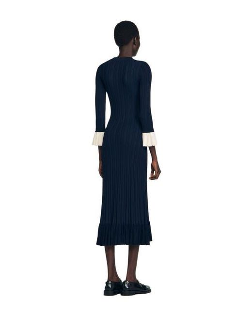 midi dresses long sleeve Women's Ribbed Midi Dress