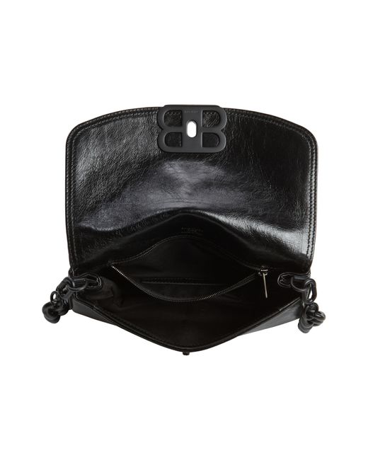 Balenciaga Black Small Bb Soft Flap Leather Crossbody Bag