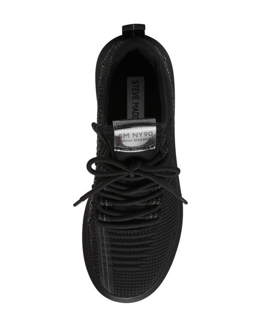 Steve Madden Black Glorify Platform Knit Sneaker
