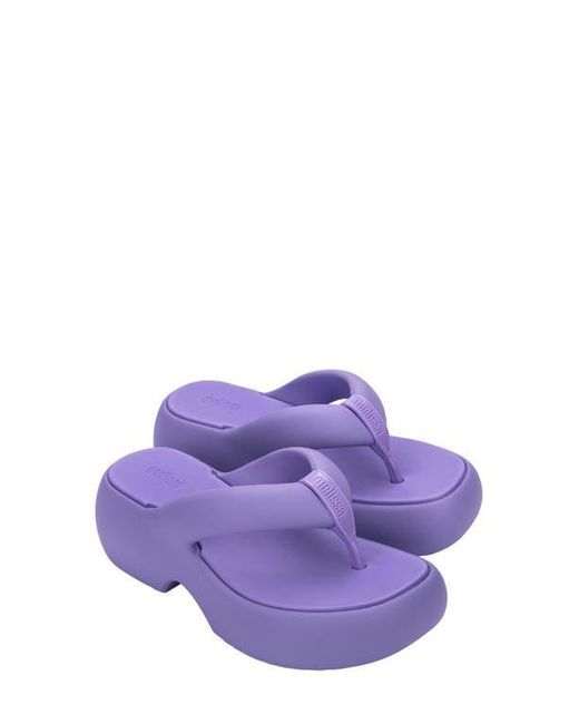 Melissa Purple Free Fuzzy Water Resistant Platform Flip Flip