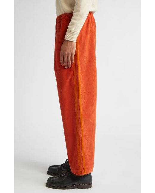 Bode Red Stripe Trim Corduroy Track Pants for men