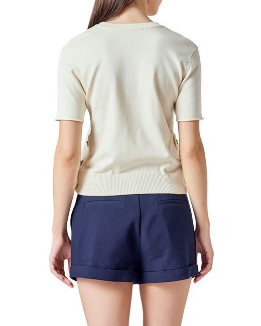 Endless Rose White Side Bow Sweater