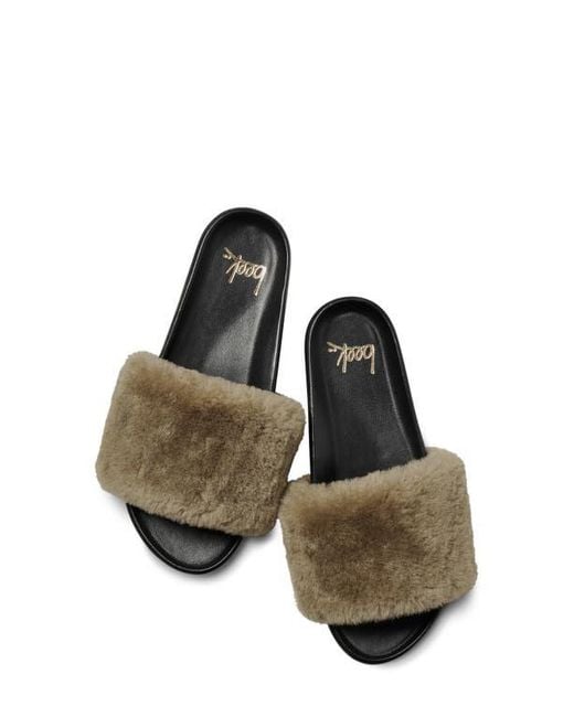 Beek Multicolor Gallito Más Genuine Shearling Slide Sandal
