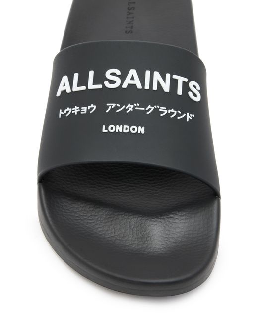 AllSaints Black Underground Slide Sandal for men