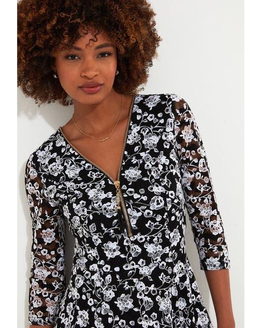 joe browns lace dress Womens Joe Browns 8 vintage Lace up knee length floral dress EUC