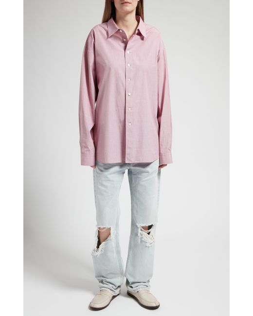 The Row Pink Attica Cotton Button-up Shirt
