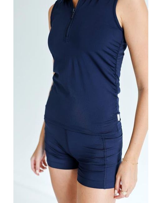 Beldrie Blue Dash Collared Top