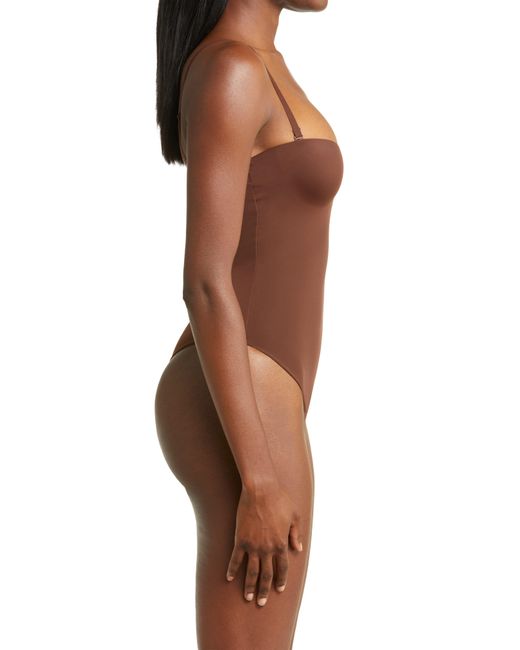 Women's Seamless Sculpt Strapless Thong Bodysuit In Sand