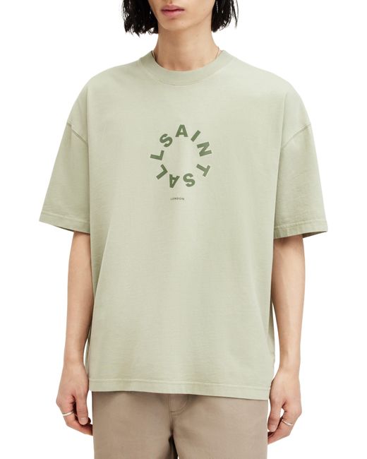 AllSaints Green Tierra Logo Graphic T-shirt for men