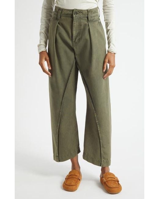 J.W. Anderson Green Twisted Seam Pleated Wide Leg Trousers