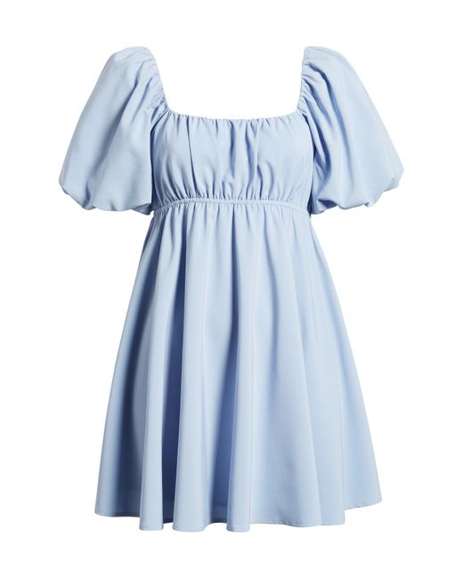 All In Favor Blue Puff Sleeve Babydoll Minidress In At Nordstrom, Size Large