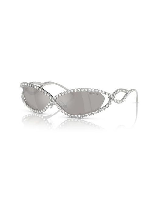 Swarovski White 65Mm Irregular Sunglasses for men