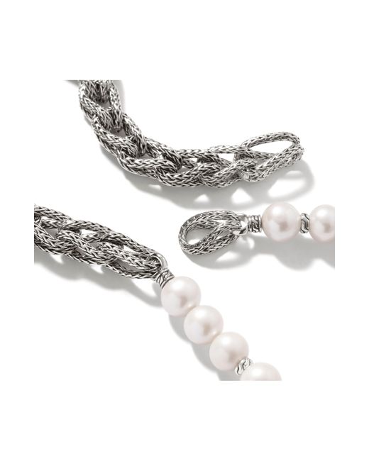 John Hardy White Asli Link Chain & Pearl Necklace