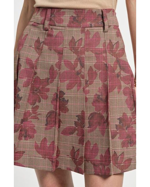 Short noir, fleurs roses, taille 36