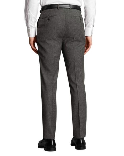 Charles Tyrwhitt Gray Stretch Wool Trousers for men