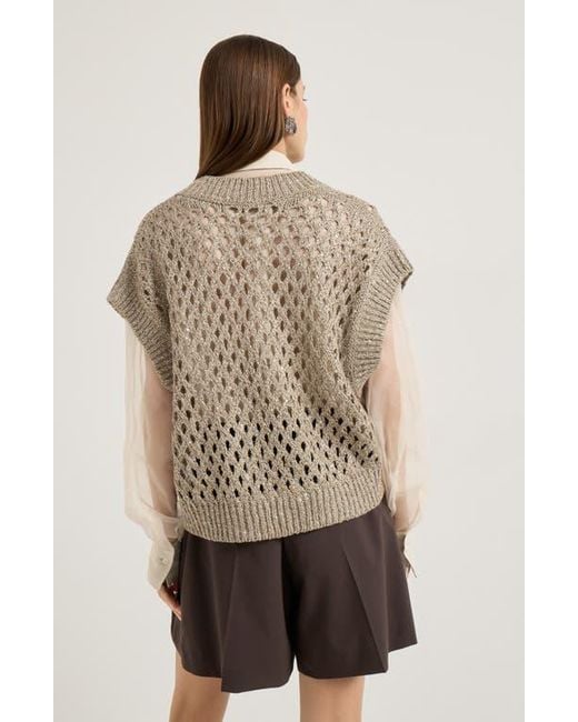 Brunello Cucinelli Multicolor Dazzling Net Sweater
