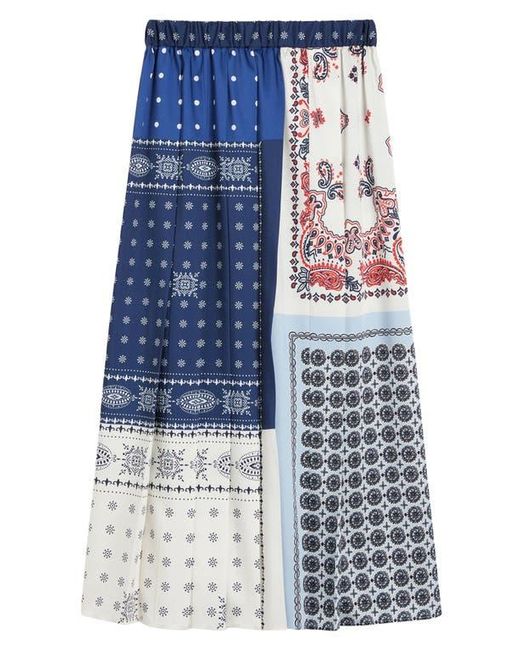 Weekend by Maxmara Blue Luna Patchwork Maxi Skirt