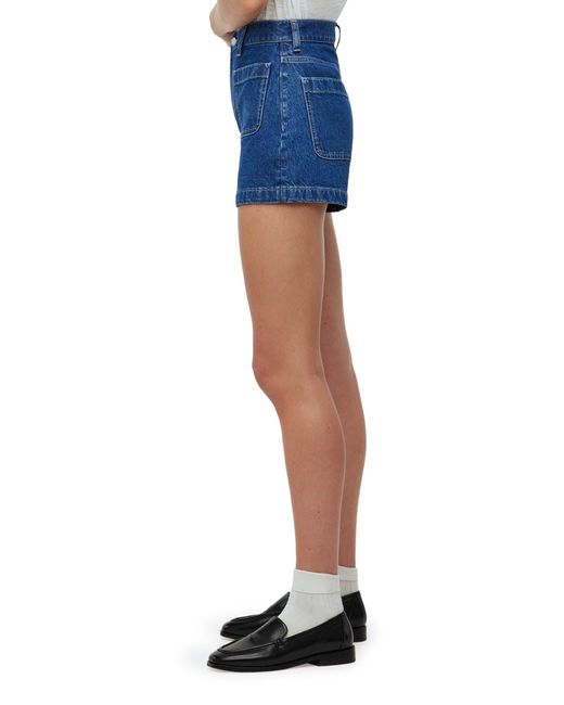Madewell Blue Sailor High Waist Shorts