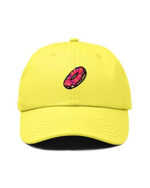 Alix Yellow Donut Embroidered Adjustable Cap for men