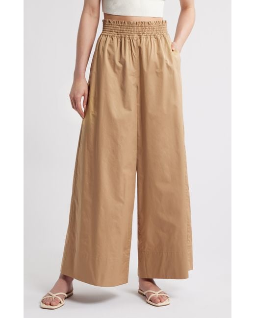 Solid & Striped Natural Twyla Wide Leg Cotton Pants