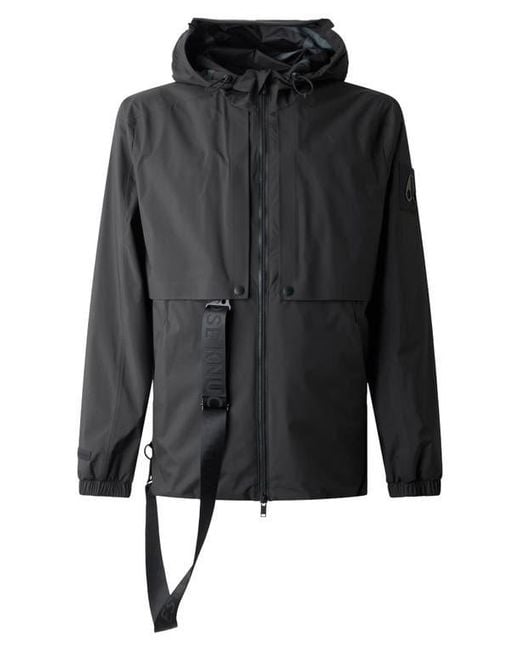 Moose Knuckles Black Knox Packable Rain Jacket for men