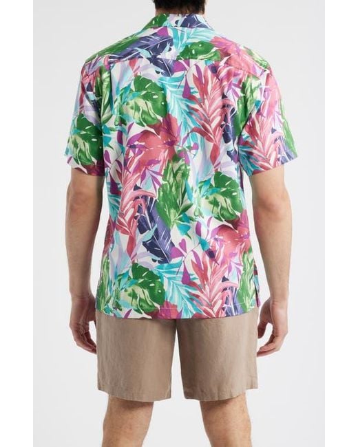 Tommy Bahama Multicolor Fuego Fronds Print Silk Blend Camp Shirt for men