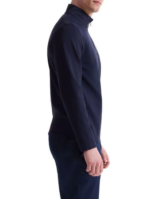 Bugatchi Blue Solid Quarter Zip Pullover for men