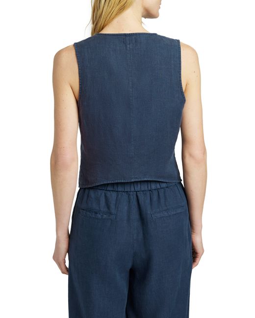 Faherty Brand Blue Monterey Linen Vest