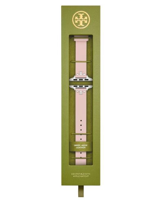 Tory Burch Pink Leather 14Mm Apple Watch Watchband