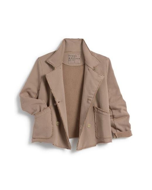 Frank & Eileen Blue French Terry Crop Peacoat