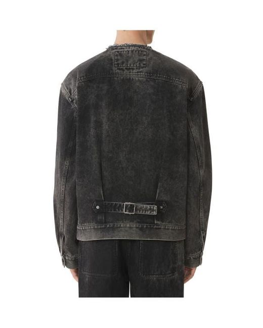 Lanvin Black Loose Fit Washed Denim Jacket for men