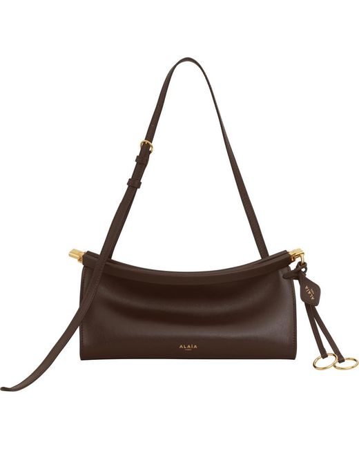 Alaïa Brown Small Le Click East/West Leather Shoulder Bag