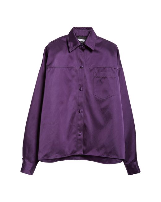 LAQUAN SMITH Purple Oversize Button-up Shirt
