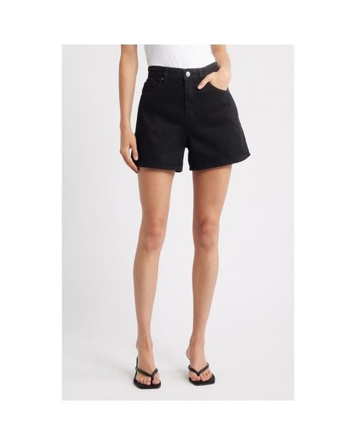 Mango Black Zoey Denim Shorts