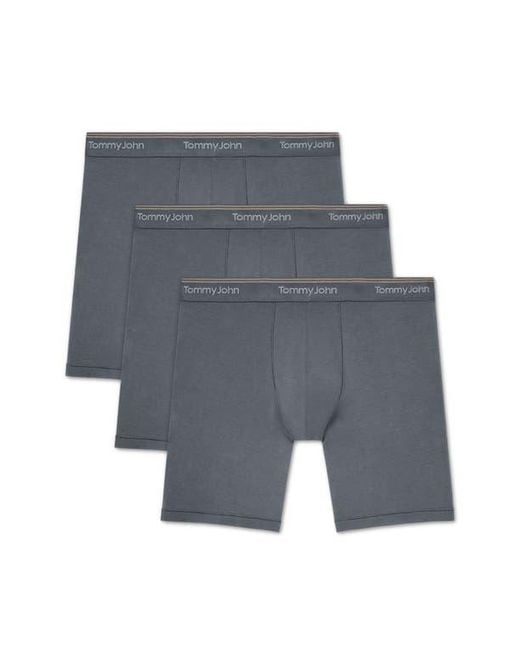 Tommy John Blue 3-Pack Ultra Soft Flex Boxer Briefs for men