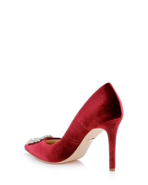 Badgley Mischka Brown Cher Crystal Embellished Pump