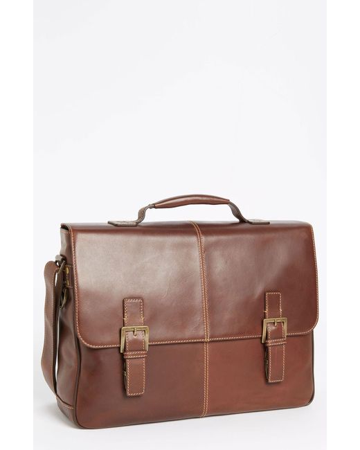 Boconi Brown Bryant Leather Briefcase for men