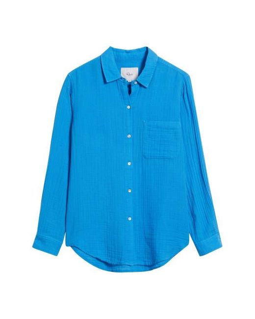 Rails Blue Ellis Cotton Gauze Button-Up Shirt